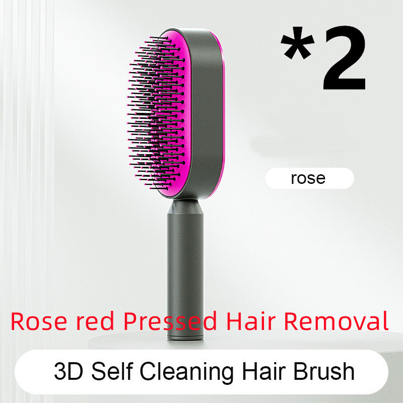 Self Cleaning Hair Brush For Women One-key Cleaning Hair Loss Airbag Massage