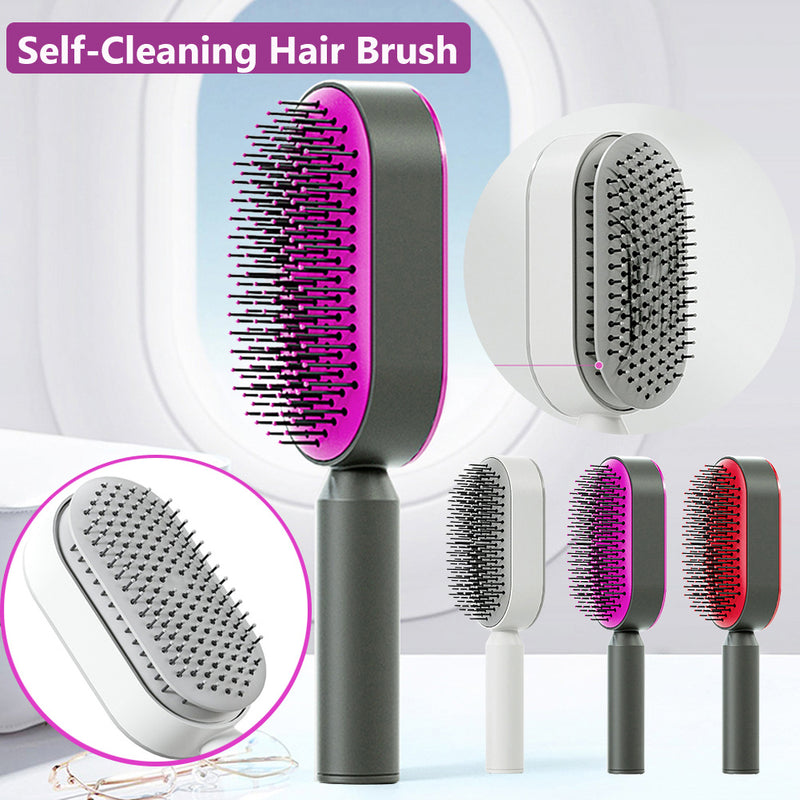 Self Cleaning Hair Brush For Women One-key Cleaning Hair Loss Airbag Massage