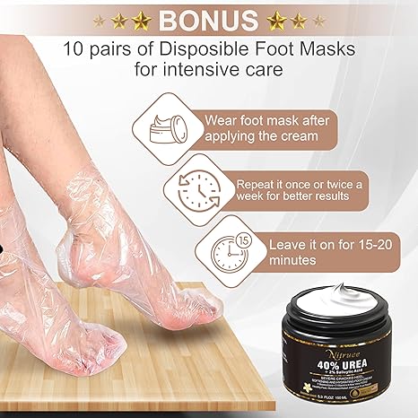 Nitruee Urea Cream 40 percent For Feet Maximum Strength Plus 2% Salicylic Acid